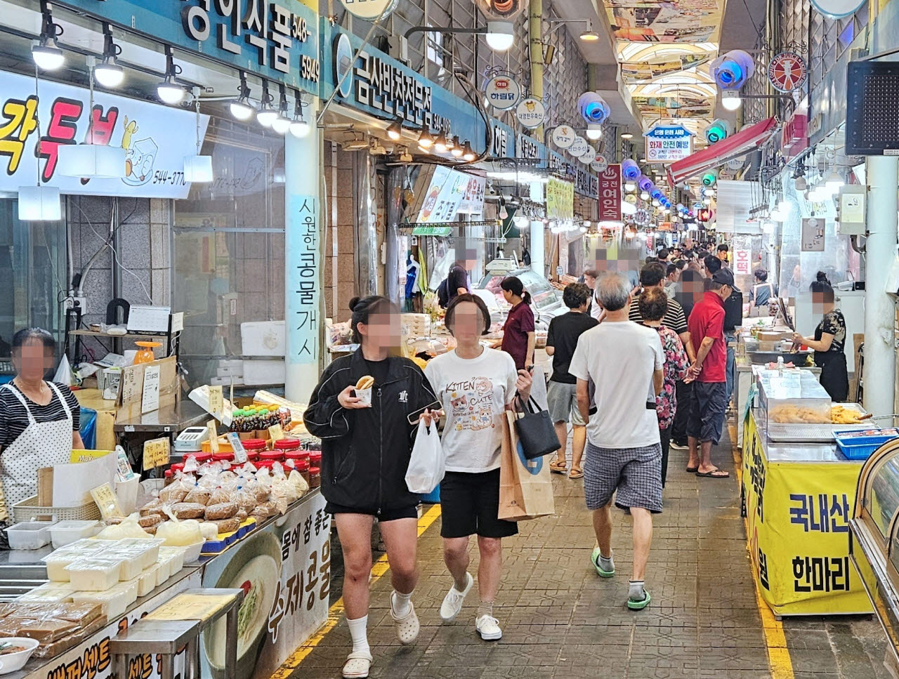 온양온천전통시장 (사진=오희나 기자)