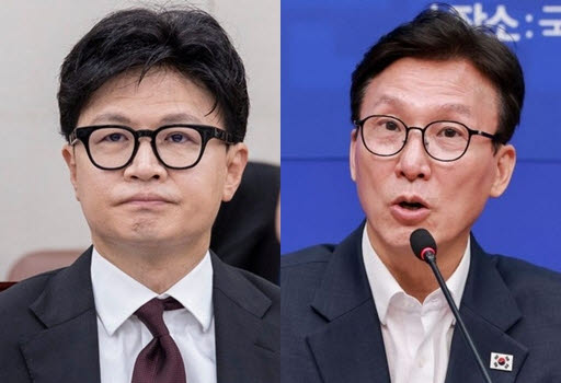 한동훈 무소속 의원(왼쪽)과 김민석 더불어민주당 대표 (사진=연합뉴스)