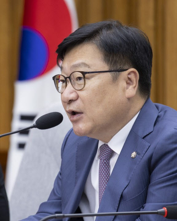 국민의힘 정점식 원내대표가 4일 국회에서 열린 원내대책회의에서 발언하고 있다. (사진=연합뉴스)