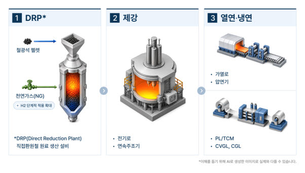 현대제철 미국 전기로 제철소 설비 구성.
