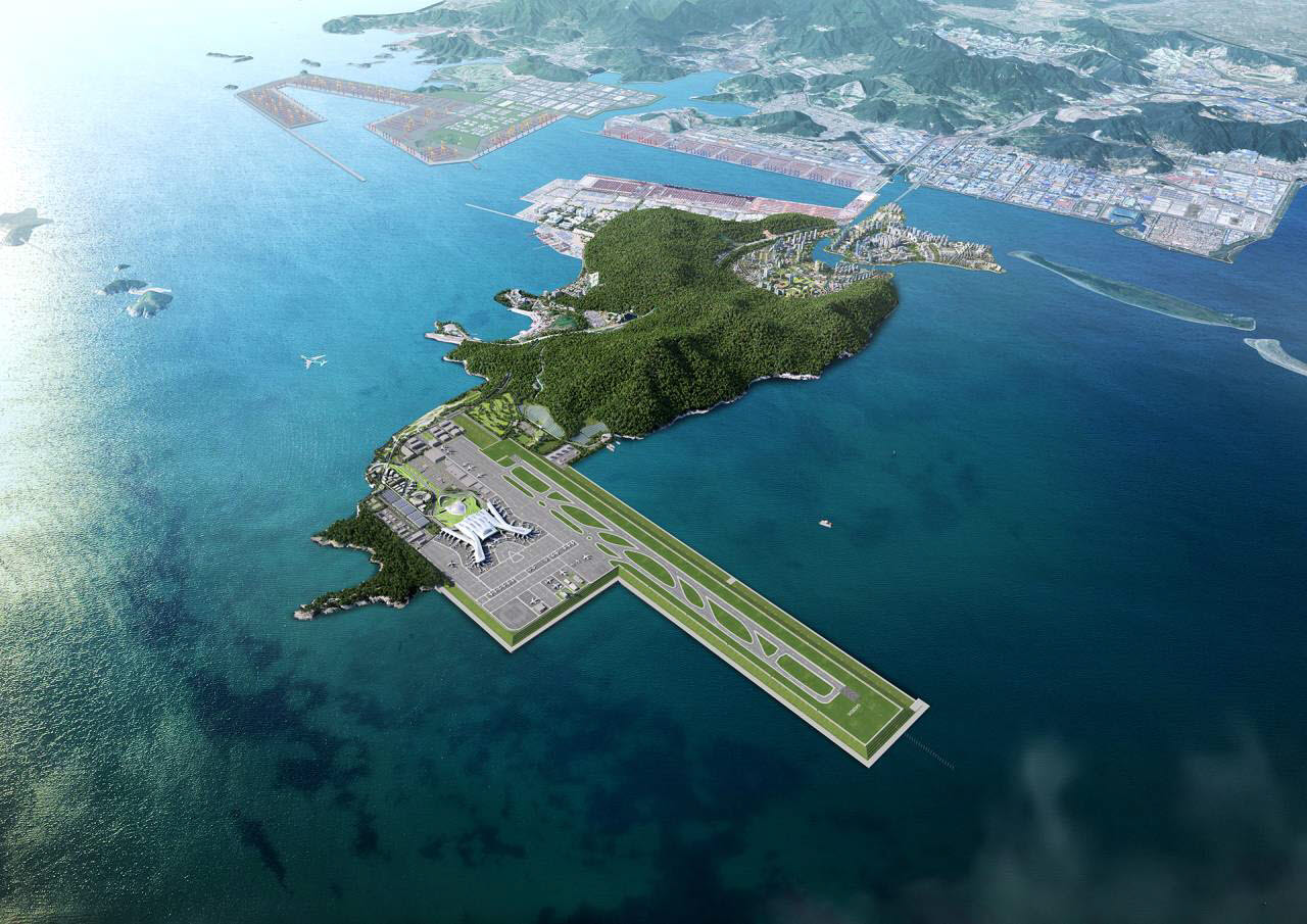 부산시가 오는 2035년 개항을 목표로 건립을 추진 중인 가덕도 신공항 조감도.(사진=부산광역시 신공항추진본부)