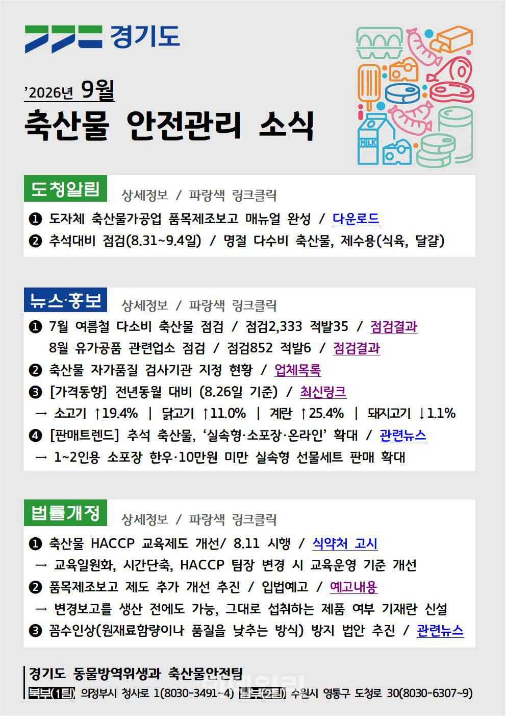 축산물 안전관리 소식지 9월호.(사진=경기도)
