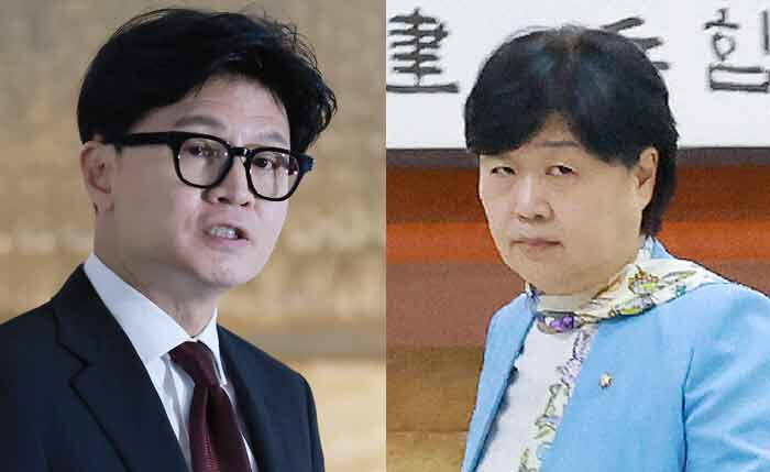 한동훈 의원 바라보는 서영교 법사위원장 (사진=연합뉴스)