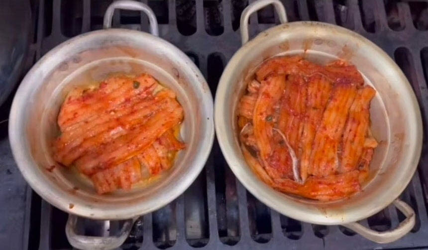 갈치를 올린 후 조리영상. (사진=SNS)