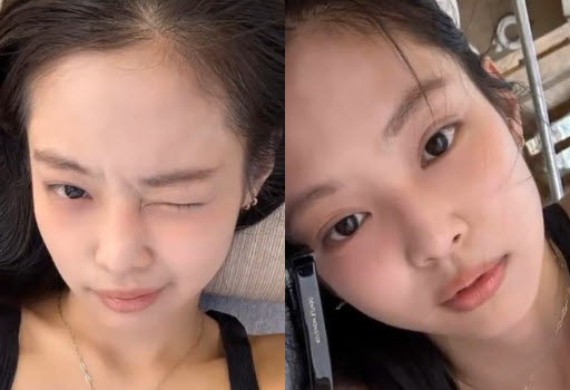 그룹 블랙핑크 제니가 아만기리에서 휴가를 즐기는 모습 (사진=틱톡 캡처)