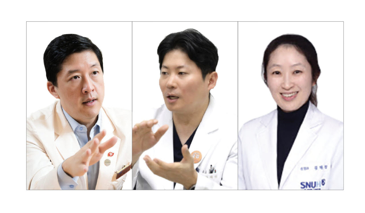 이상훈(왼쪽부터) 삼성서울병원 소아외과 교수, 구해원 일산백병원 신경외과 교수, 김태정 서울대병원 중환자의학과 교수가 10일 서울 중구 프레스센터에서 열린 '제13회 이데일리 글로벌 헬스케어 콘퍼런스'에서 이데일리 회장상을 수상했다. (사진= 이데일리 DB)