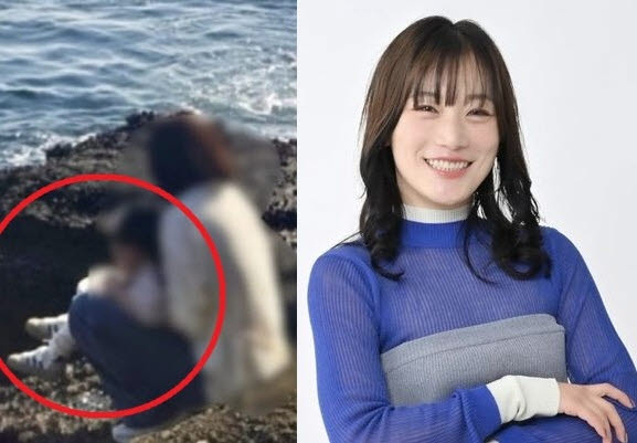 사진=중국 출신 유튜버 '무이무이'(오른쪽), 지난해 제주 용머리해안에서 한 여성이 여아 용변을 보게 하는 모습.(사진=무이무이 인스타그램, 온라인 커뮤니티)