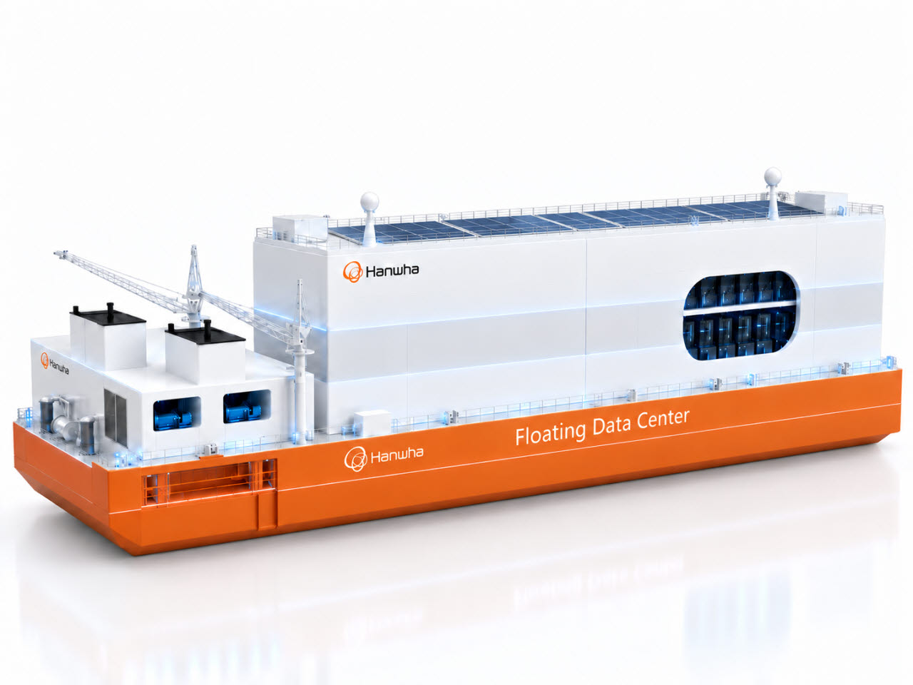 한화오션이 개발한 부유식 데이터센터(FDC) 모형 (사진=한화오션)