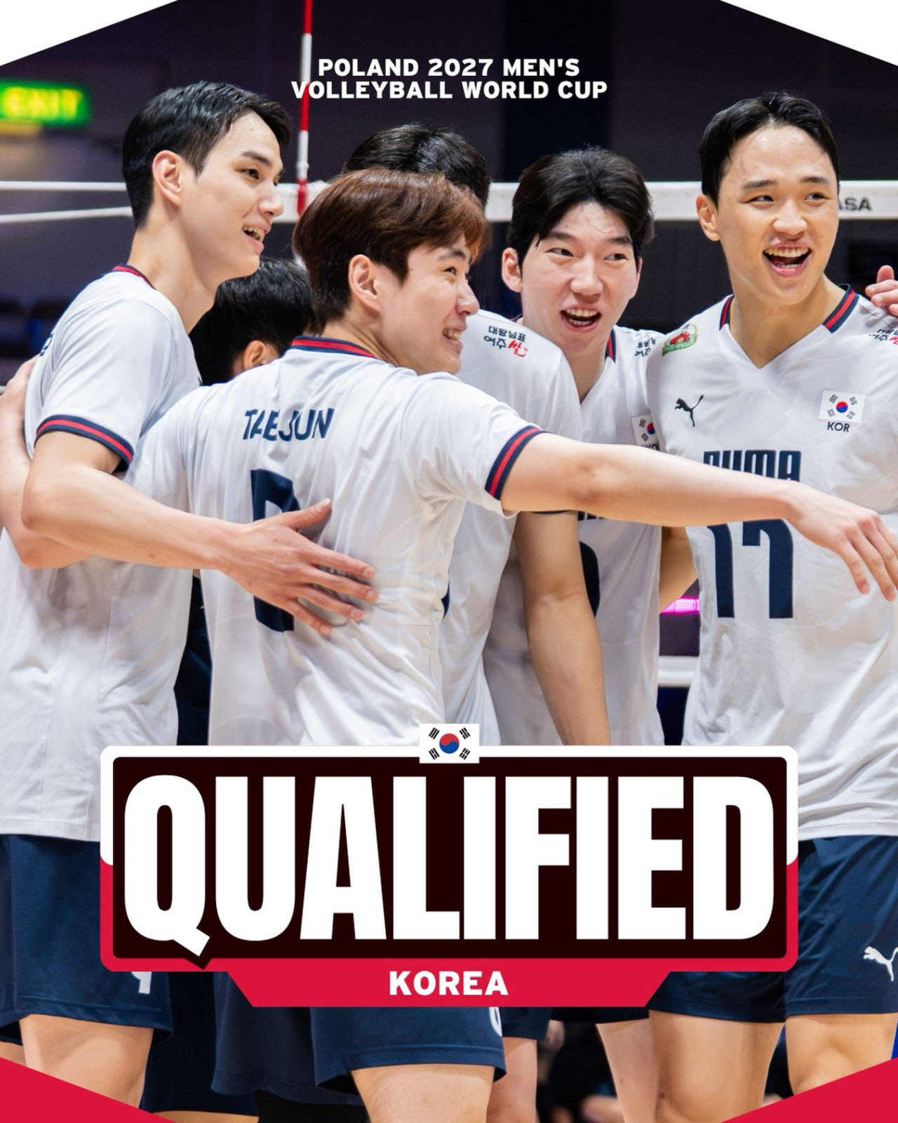 아시아선수권대회 동메달로 월드컵 출전 티켓을 차지한 한국 남자배구 대표팀. 사진=AVC 공식 SNS
