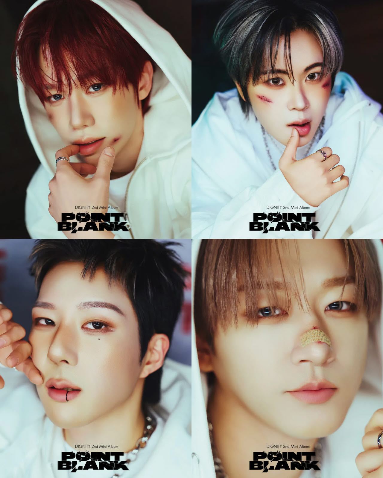 왼쪽 위부터 시계방향으로 디그니티 멤버 루오, 민석, 온, 루크.(사진=피씨에스엔터테인먼트)