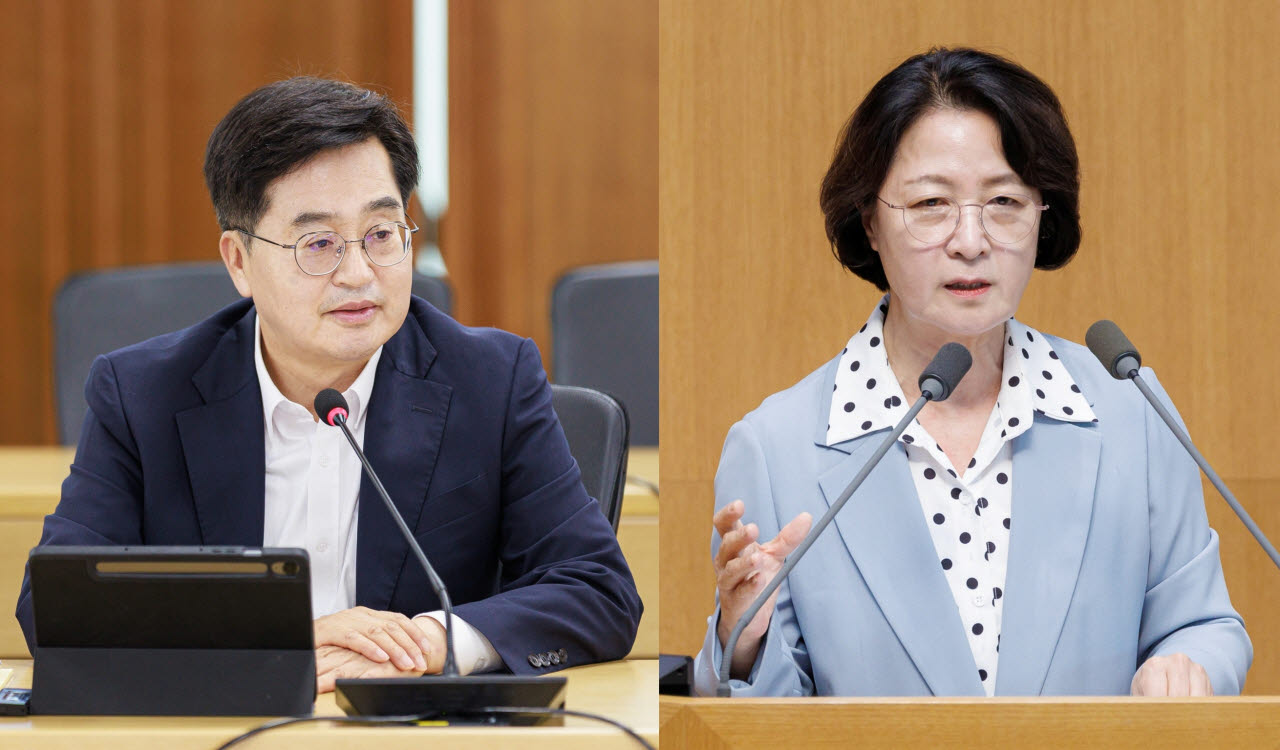 경기도 재정상황을 놓고 공방전을 펼치기 시작한 김동연 전 지사와 추미애 현 지사.(사진=경기도)