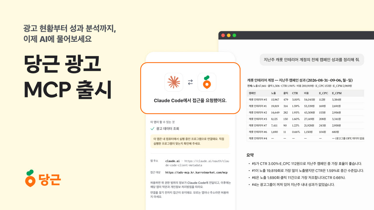 당근, 광고 데이터 AI에 연결…국내 첫 '광고 MCP' 출시
