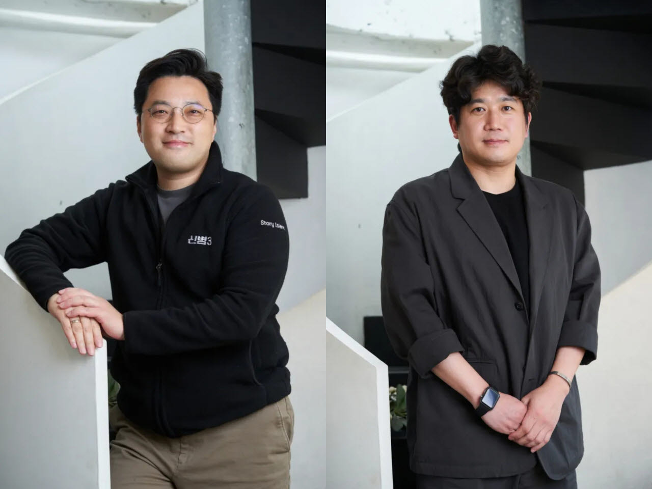 민진기 감독(왼쪽)과 윤기영 작가.(사진=스토리아일랜드)