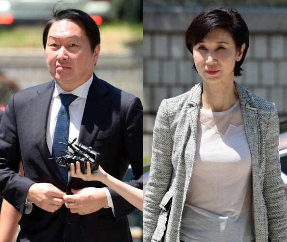 조정기일 출석하는 최태원 회장과 노소영 관장 (사진 = 뉴시스)