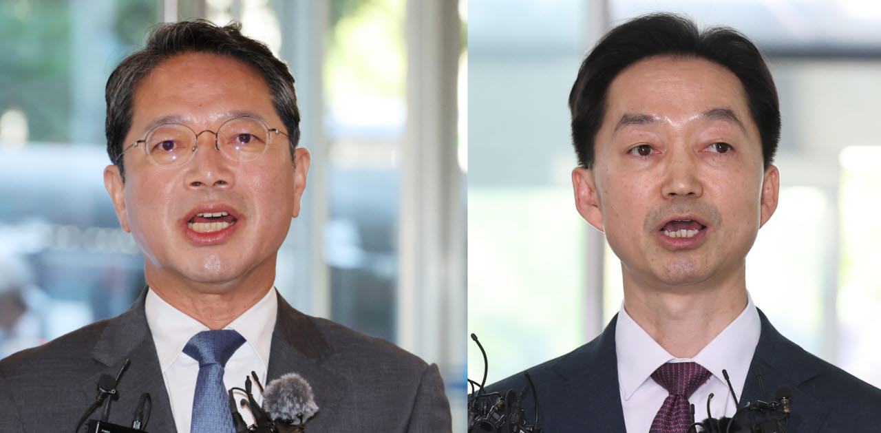 김승원 법무부 장관 후보자(왼쪾)와 김지용 중대범죄수사청장 후보자. (사진=이데일리 이영훈 기자)