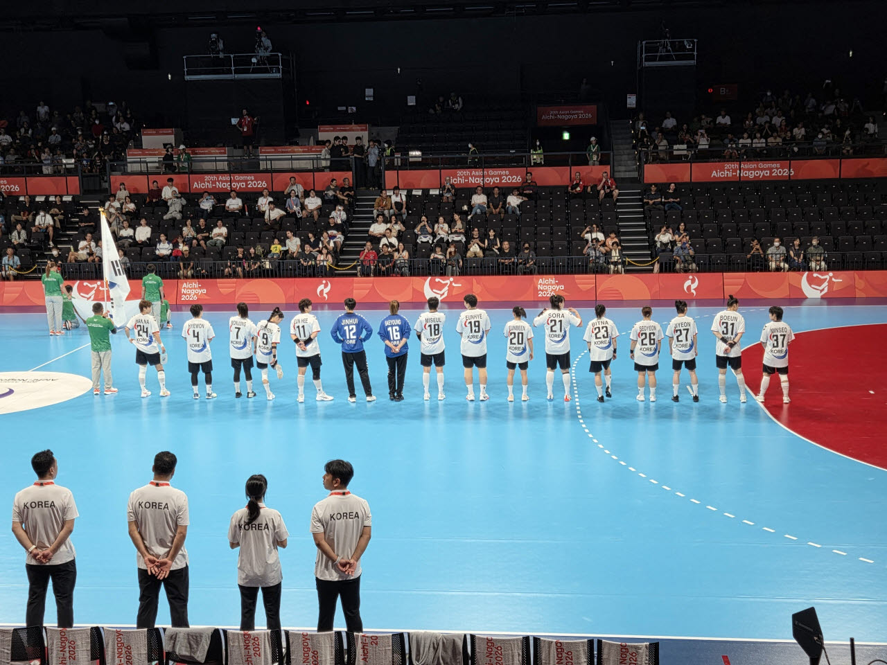 19일 일본 아이치현 이나자와 엔트리오에서 열린 여자 핸드볼 풀리그 1차전. (사진=뉴스1)