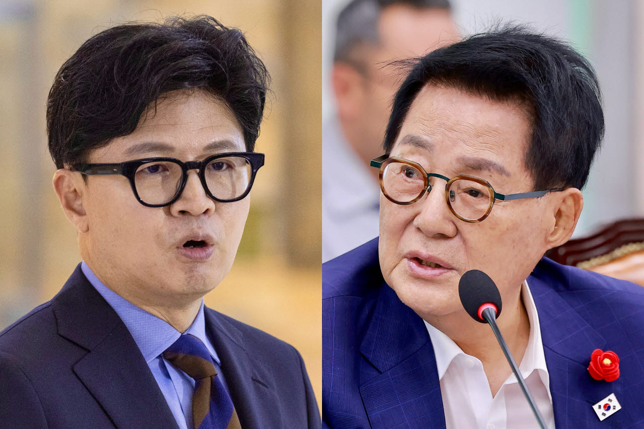 한동훈 무소속 의원(왼쪽), 박지원 더불어민주당 의원. (사진=연합뉴스)