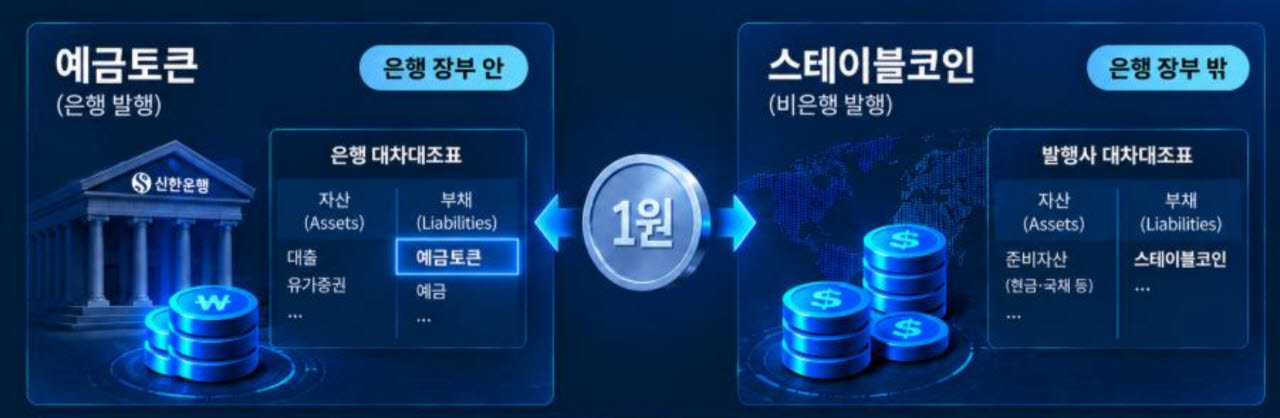 예금토큰과 스테이블코인, 은행 장부상 차이 (이미지= 신한금융지주)