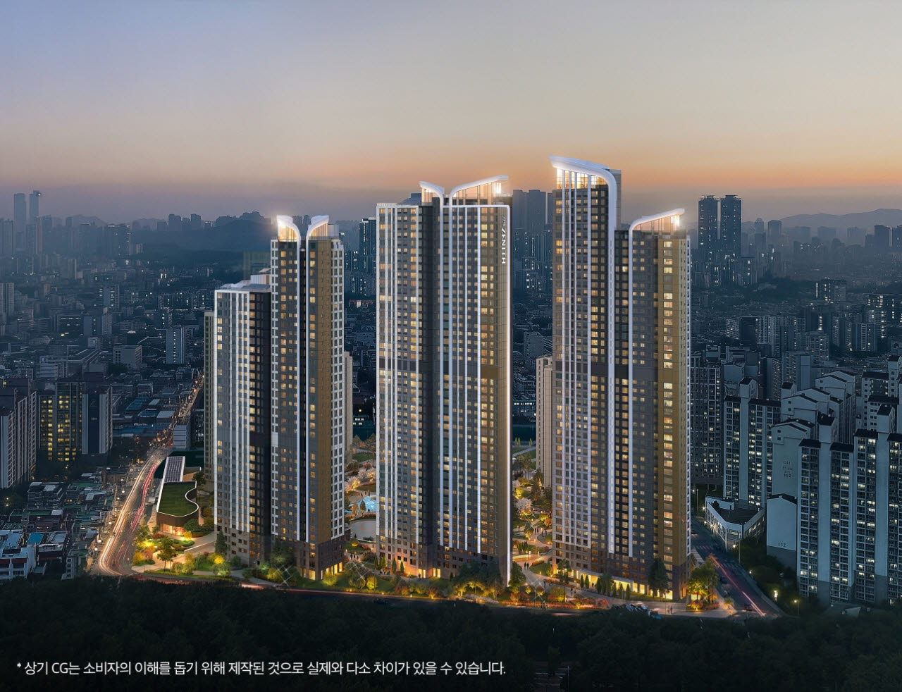 두산건설 부천 원미 도심공공주택 복합사업 투시도. (사진=두산건설)