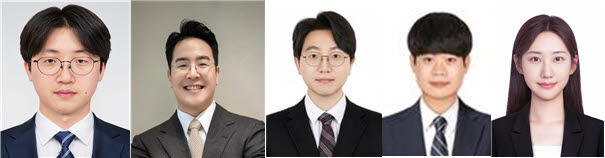 왼쪽부터 고려대 바이오의공학부 정호상 교수, 유용상 교수, 공동 제 1저자 박로운, 허보유, 최세진(사진=고려대)