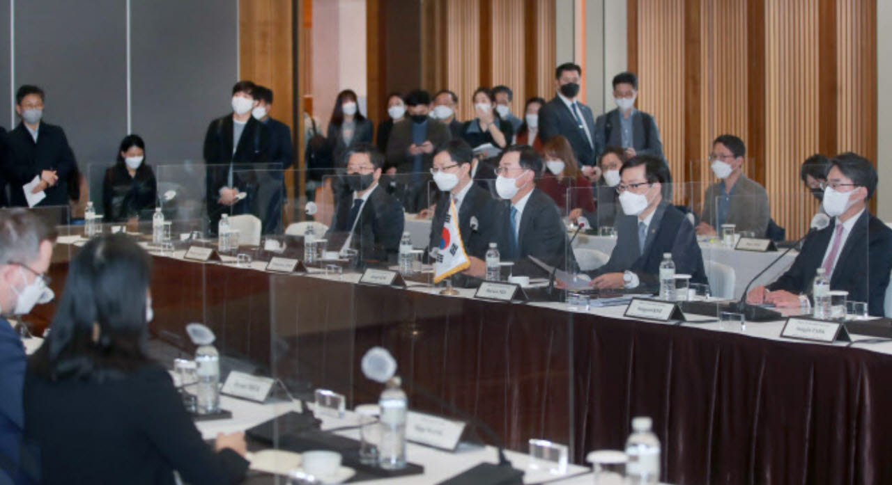 2021년 11월 19일 서울 중구 신라호텔 루비홀에서 열린 제6차 한-미 FTA 공동위원회 현장. (사진=산업부)