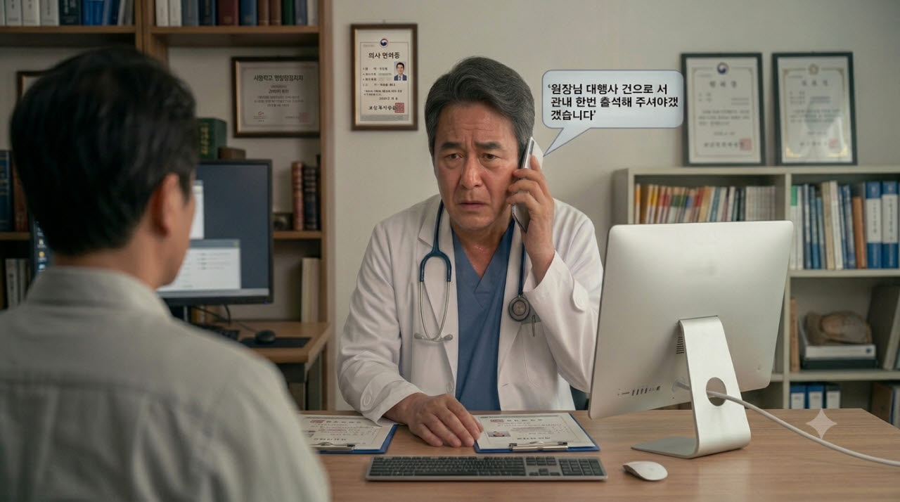 환자를 모아준다는 마케팅대행사와 계약했다가 경찰 조사를 받게 된 한 의사. (사진=제미나이 생성 이미지)