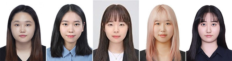 (왼쪽부터)성신여대 김소연·심혜연(미래융합기술공학과 박사과정생), 지승하·정예림(융합보안공학과 석사과정생), 박지우(화학과 석사과정생). (사진=성신여대)