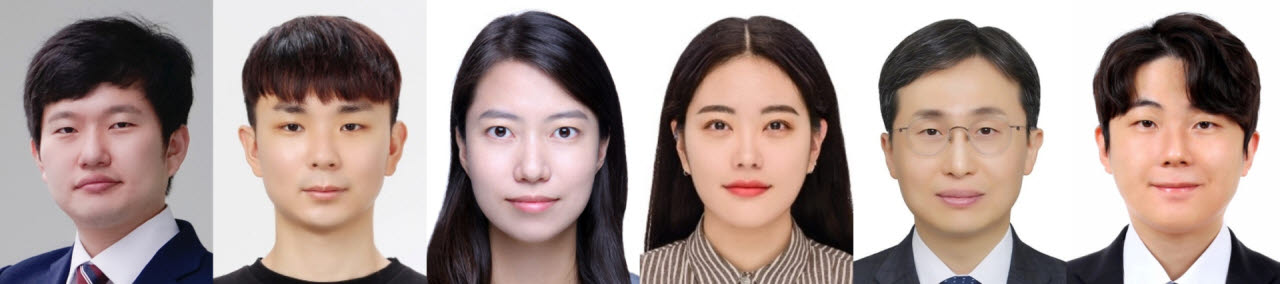 왼쪽부터 양지웅·이경훈(DGIST), 최문기·유지수(UNIST), 김대형(IBS 나노입자연구단), 김동찬(가천대) 공동연구팀.(사진=DGIST)