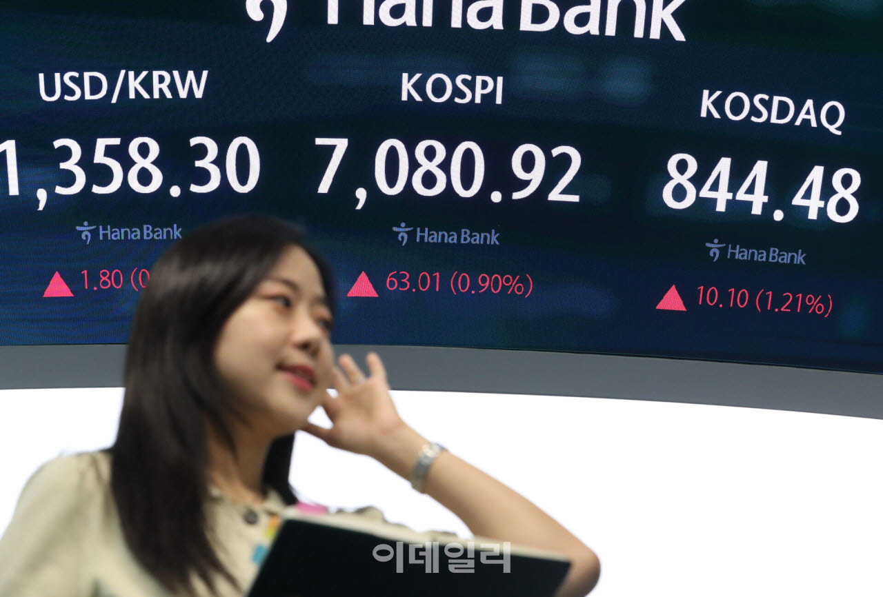 [포토] 코스피 7,080.92 코스닥  844.48 마감