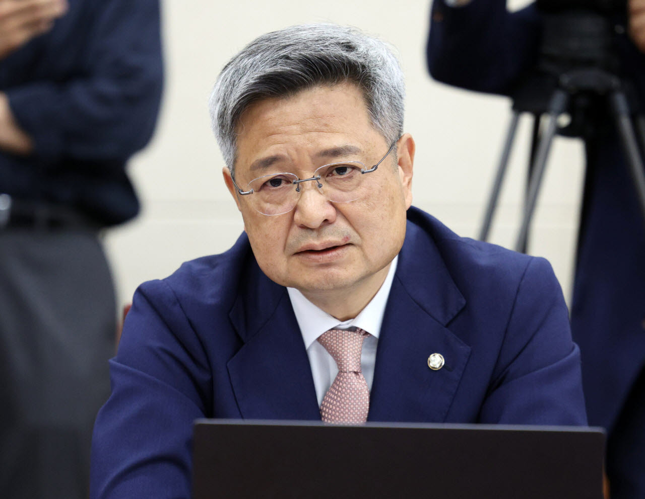 김장겸 국민의힘 의원이 22일 서울 여의도 국회에서 열린 과학기술정보방송통신위원회 전체회의에서 발언하고 있다. (사진=뉴시스)