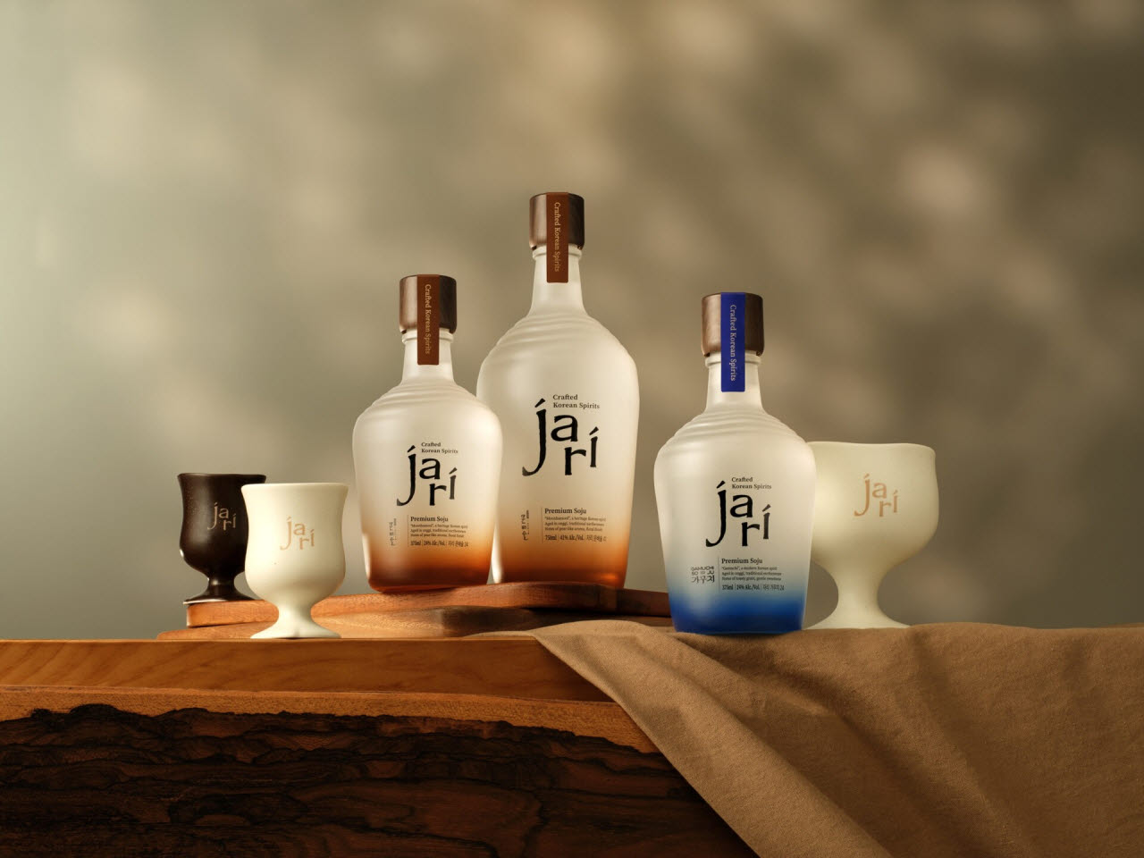 자리(jari) 제품 3종(자리 문배술 24, 자리 문배술 41, 자리 가무치 24) (사진=CJ제일제당)