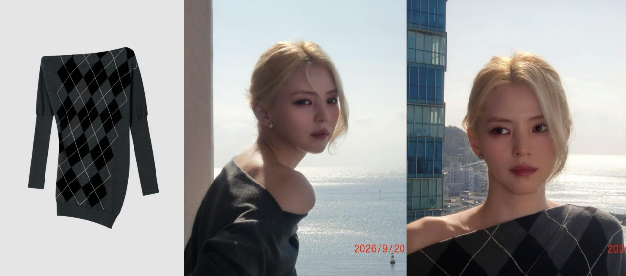 버지난 22일 배우 한소희가 자신의 SNS에 게재한 사진(오른쪽)과 오버듀플레어 제품. (사진=한소희 인스타그램·오버듀플레어 공식 홈페이지 캡처)