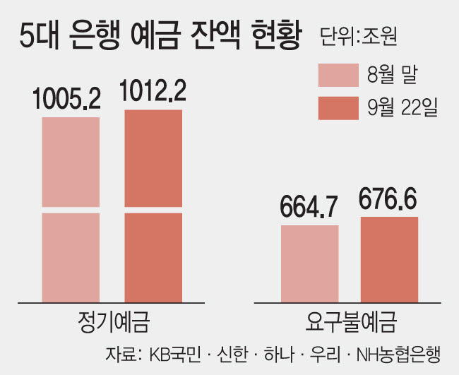 5대 은행 예금 잔액 현황
