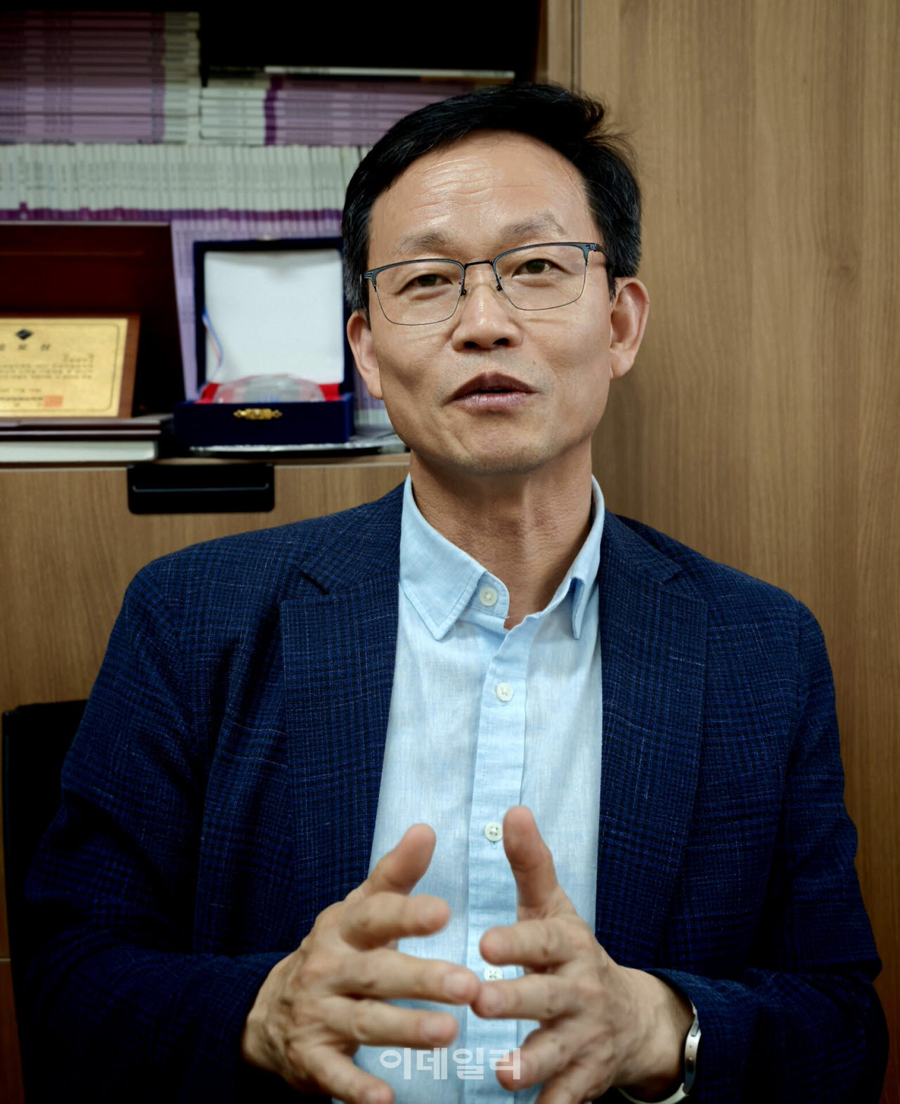 임일 연세대 AI미래혁신센터장(경영학과 교수)이 지난 21일 연세대 신촌캠퍼스에서 이데일리와 인터뷰를 하고 있다. (사진=한광범 기자)