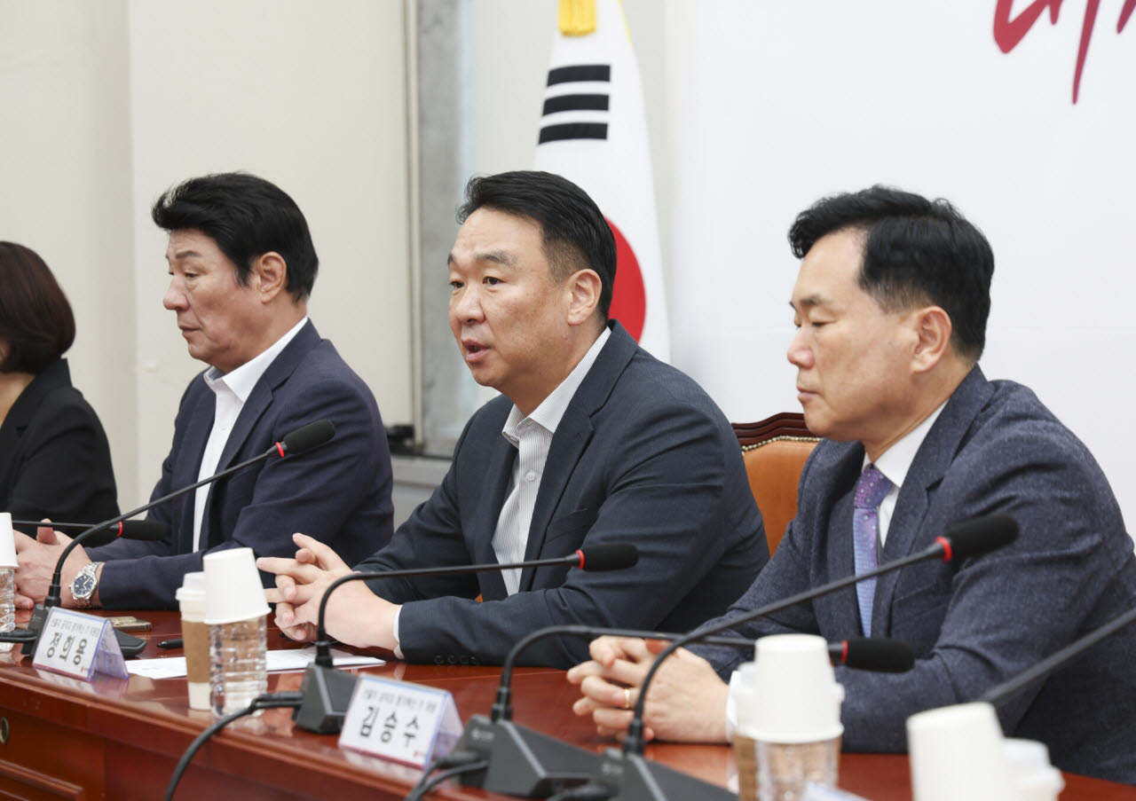 인사말하는 정희용 사무총장. (사진=뉴시스)