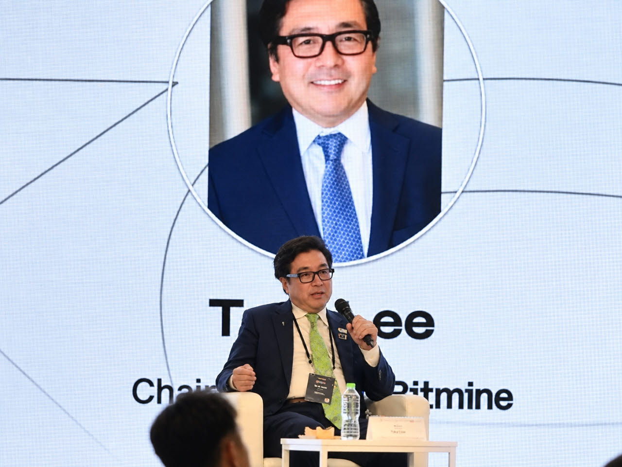 톰 리 비트마인(Bitmine) 이사회 의장이 서울 여의도 콘래드 서울에서 진행한 '이더리움 코리아 1' 행사에서 발언하고 있다. (사진=정윤영 기자)