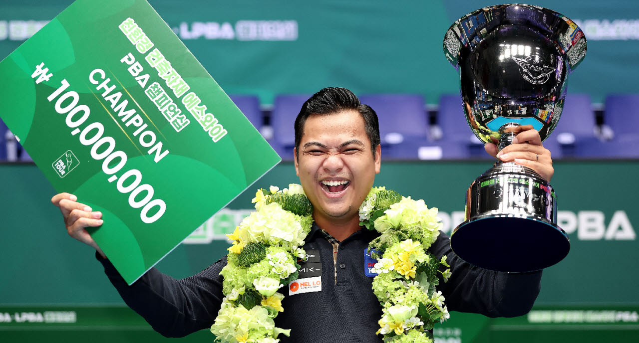 PBA 3차 투어에서 우승을 차지한 응우옌쩐타인타오. 사진=PBA