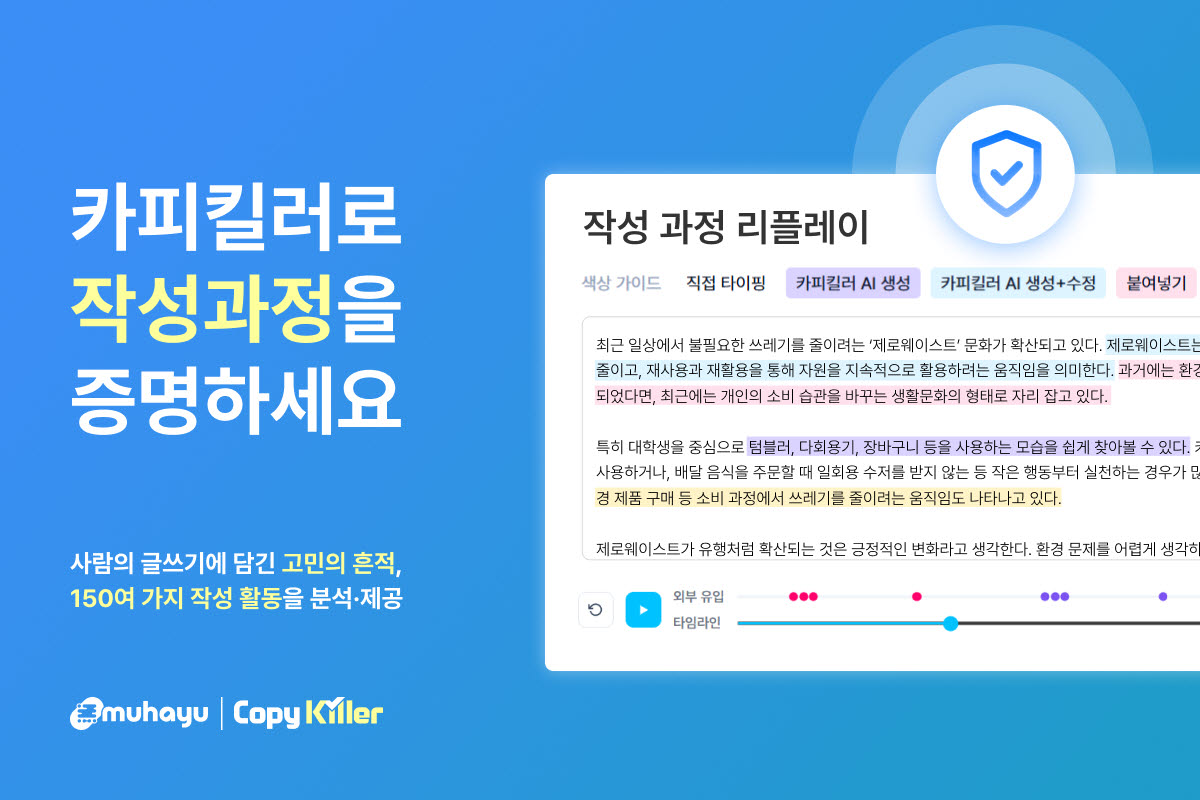 무하유, ‘AI로 썼나’ 넘어 ‘직접 썼나’ 확인…카피킬러에 작성 검증
