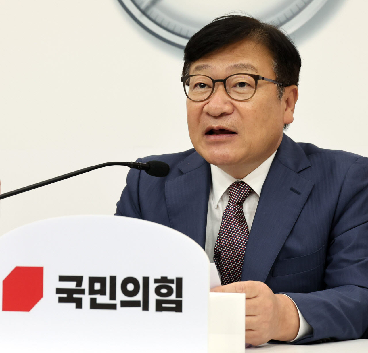정점식 국민의힘 원내대표가 30일 여의도 국회에서 비무장지대(DMZ) 지뢰 폭발사고 등의 현안 관련 기자간담회를 하고 있다. (사진=뉴스1)