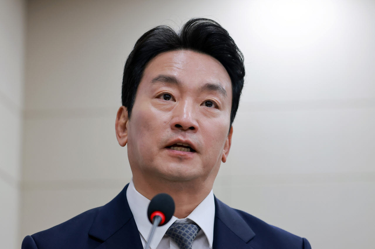 박장범 KBS 사장이 지난달 8일 국회 과학기술정보방송통신위원회 전체회의에서 인사말하고 있다. (사진=연합뉴스)
