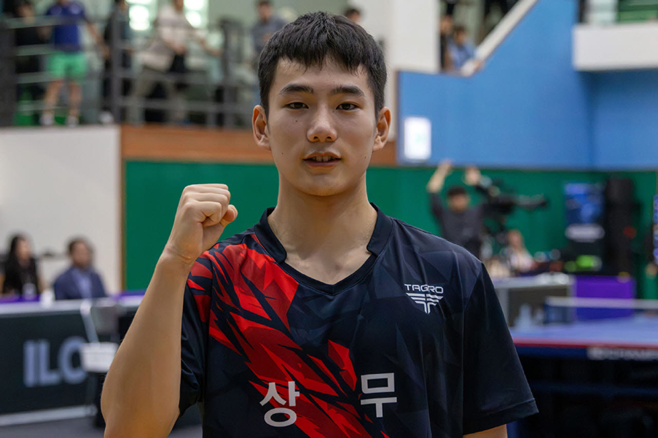 프로탁구리그 남자단식 우승을 차지한 길민석. 사진=KTTP