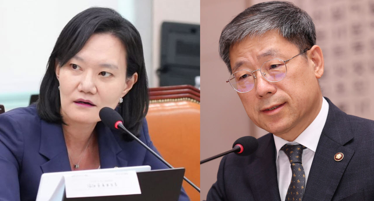 김남희(왼쪽) 더불어민주당 의원과 노경필 법원행정처장. (사진=이데일리 DB)