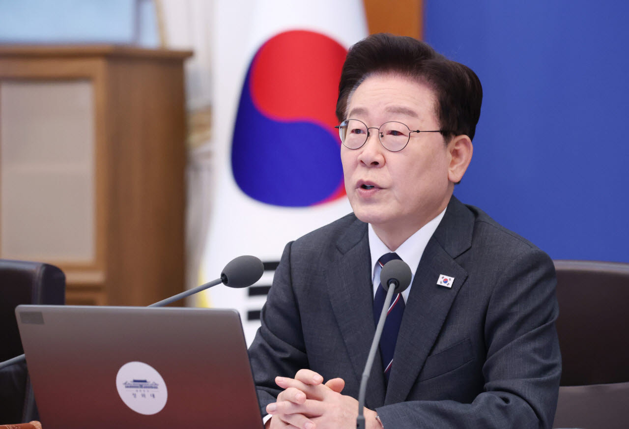 이재명 대통령이 지난 6일 청와대에서 열린 국무회의에서 발언하고 있다. (사진=뉴시스)