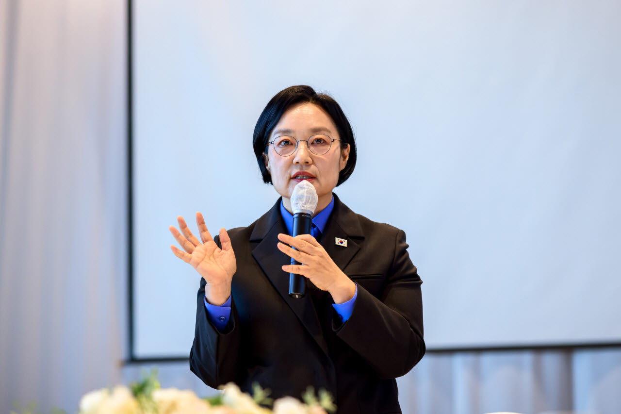한성숙 국무총리는 7일 세종시 국무총리 세종공관에서 열린 출입기자단 오찬감담회에 참석했다.(사진=총리실 제공)