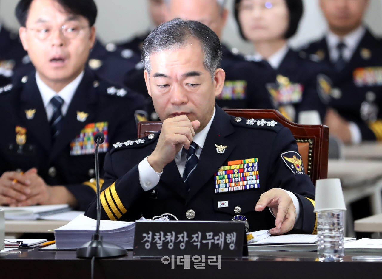 [포토] 국정감사 받는 김종철 경찰청장 직무대행