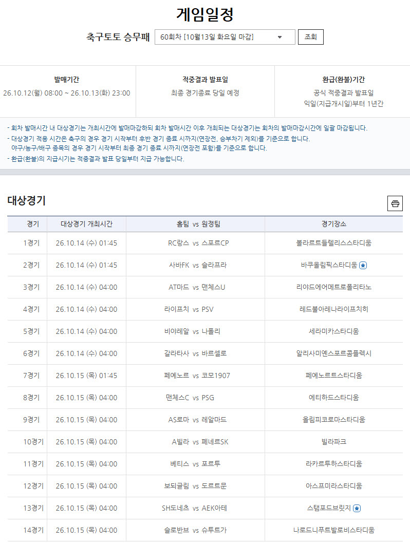 축구토토 승무패 59회차, 1등 총 적중금 5억 7천여만 원