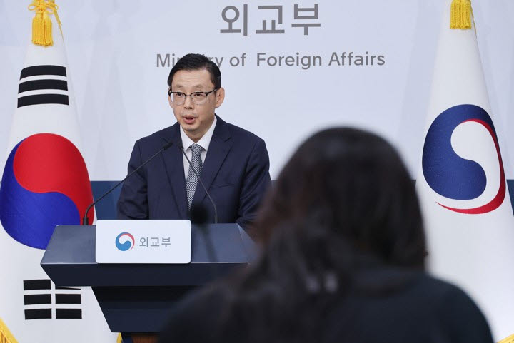 정례브리핑하는 박두순 외교부 대변인[연합뉴스 제공]