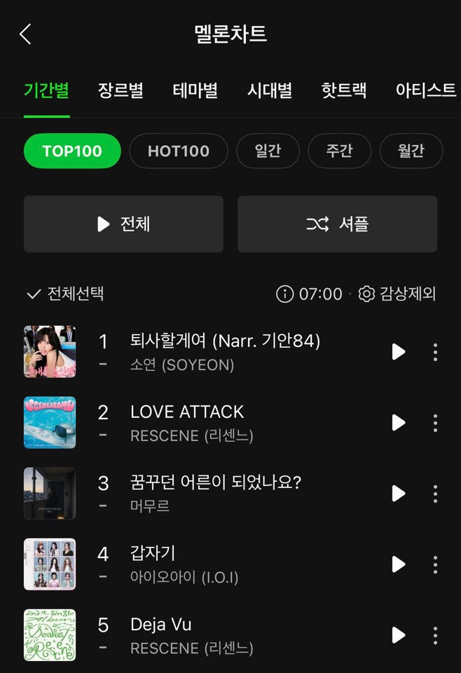 멜론 톱100 차트 3위에 오른 머무르 '꿈꾸던 어른이 되었나요?'.(사진=멜론 캡처)