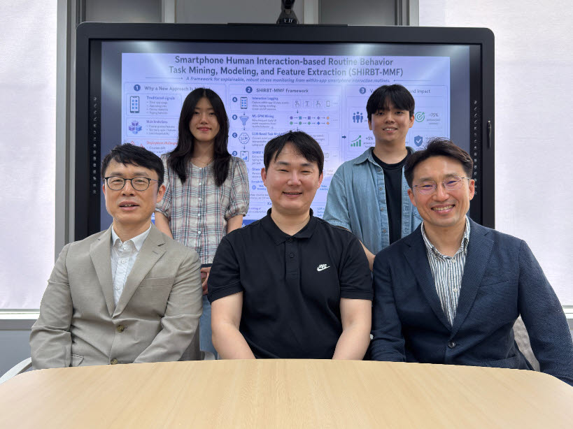 사진 아래 왼쪽부터 이재길 공저자 KAIST 교수, 이한수 박사 1저자 포닥 연구원Imperial College London, 이의진 교신저자 KAIST 교수, 사진 위 왼쪽부터 고영지 공저자 포닥 연구원 도쿄대, 박태현 공저자 KAIST 학부생 연구원. (사진=KAIST)