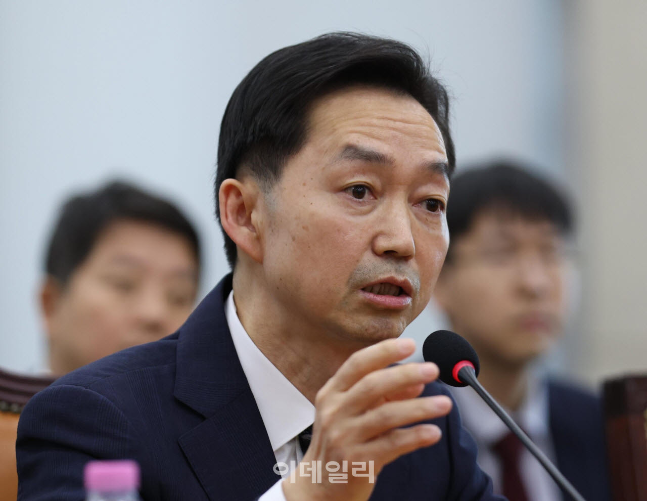 김지용 초대 중대범죄수사청장 후보자가 지난 14일 서울 여의도 국회 행정안전위원회에서 열린 인사청문회에서 질의에 답변하고 있다. (사진=이데일리 노진환 기자)